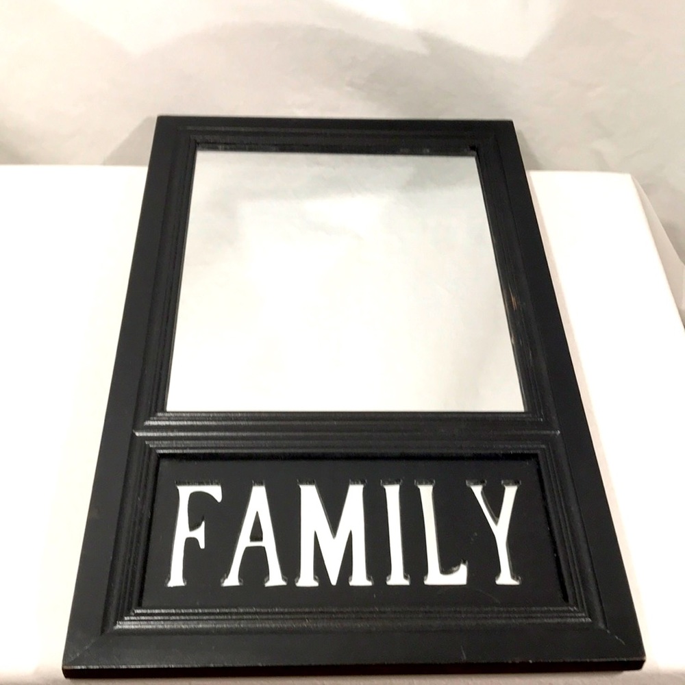 Wooden “Family” Cut-Out Decorative Hanging Mirror